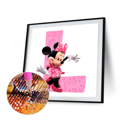 Minnie Letter L - Full Round Drill Diamond Painting 30*30CM