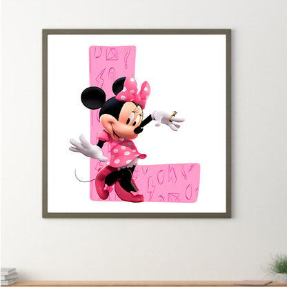 Minnie Letter L - Full Round Drill Diamond Painting 30*30CM