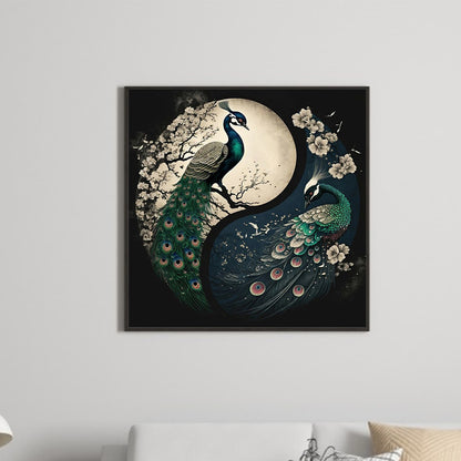 Peacock Yin Yang Diagram - Full Round Drill Diamond Painting 50*50CM