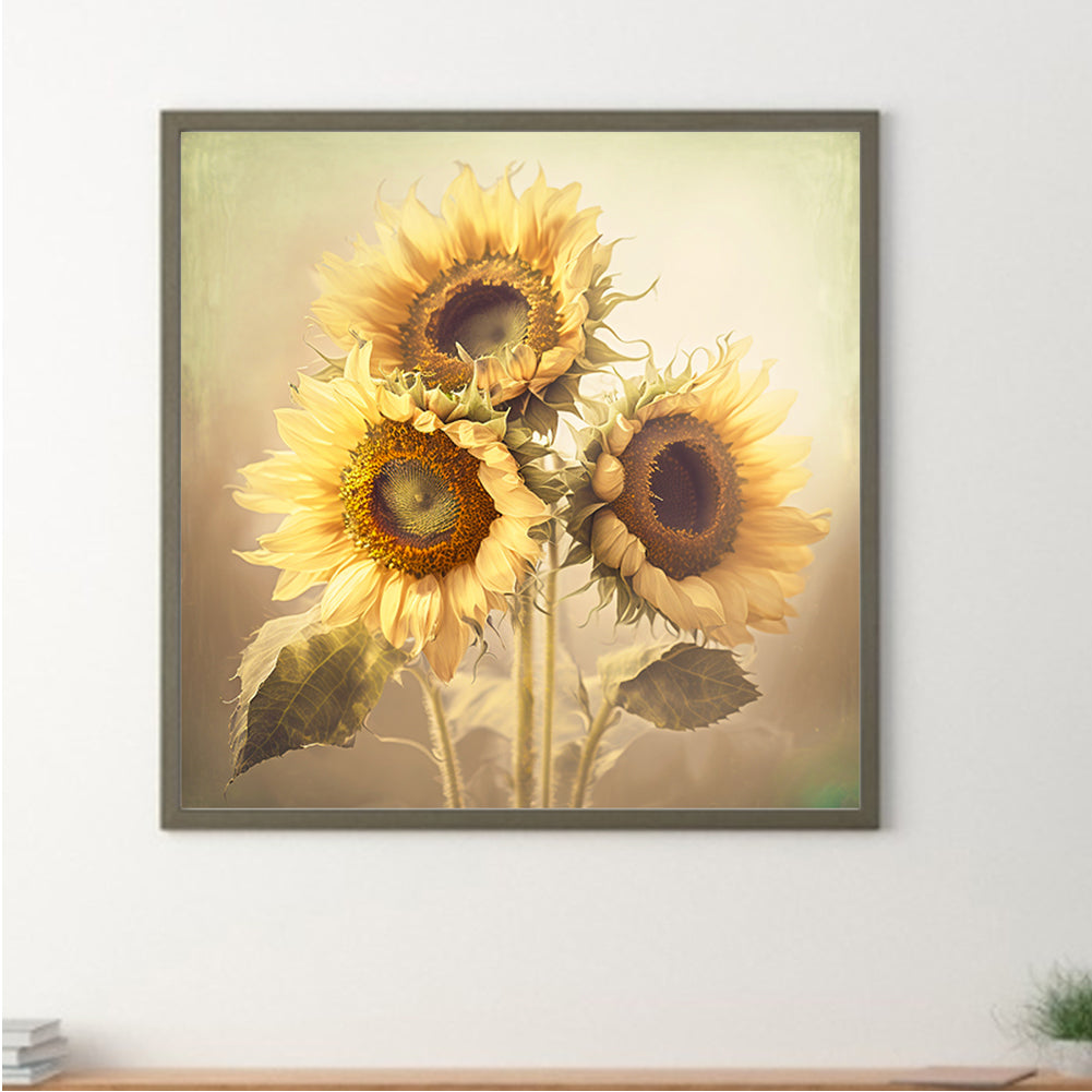 Sunflower - Full Round Drill Diamond Painting 30*30CM