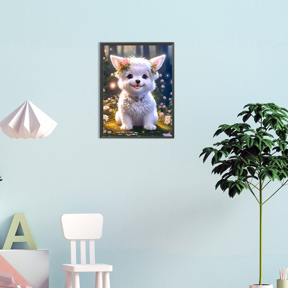 Cute Puppy - Full Round Drill Diamond Painting 30*40CM