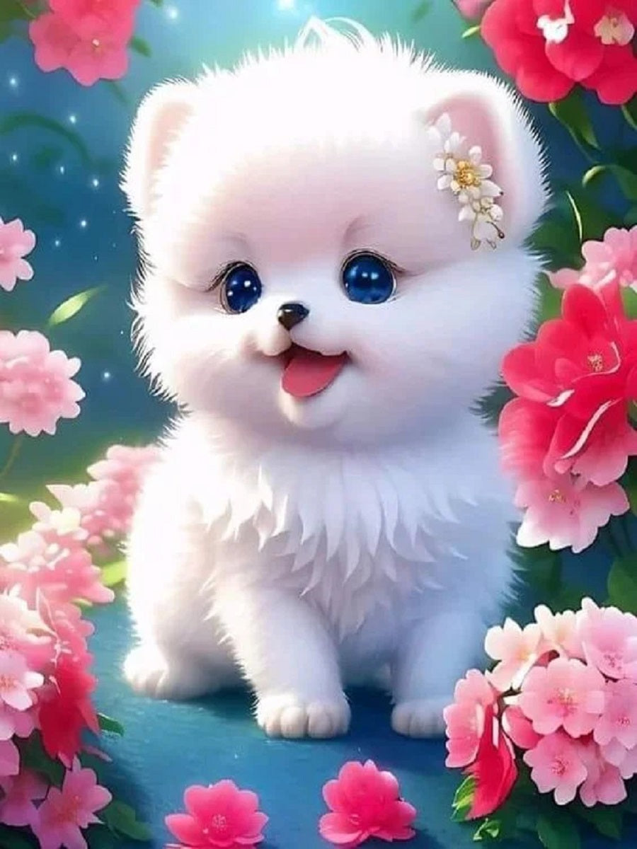 Cute Puppy - Full Round Drill Diamond Painting 30*40CM