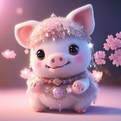 Rose Quartz Pig - Full Round Drill Diamond Painting 30*30CM