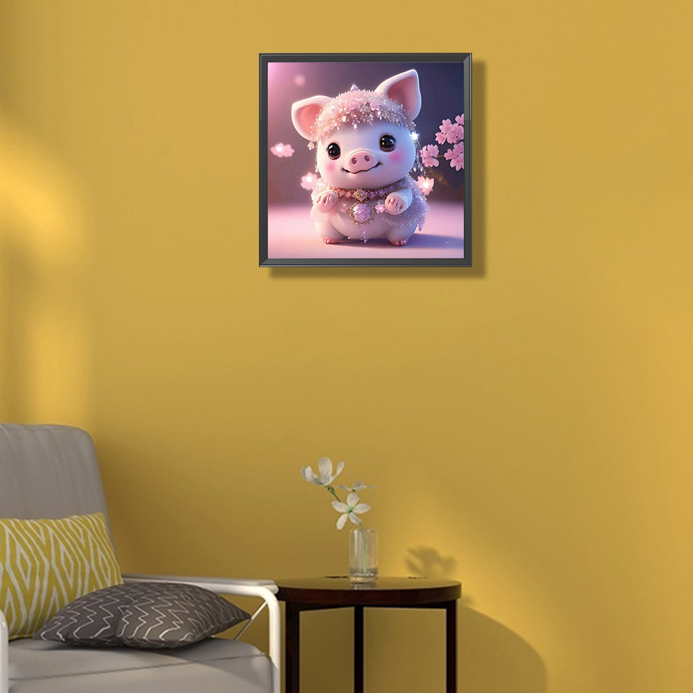 Rose Quartz Pig - Full Round Drill Diamond Painting 30*30CM