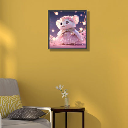 Powder Quartz Mouse - Full Round Drill Diamond Painting 30*30CM