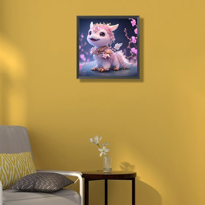 Pink Crystal Dragon - Full Round Drill Diamond Painting 30*30CM