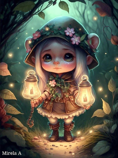 Forest Elf Girl - Full Round Drill Diamond Painting 30*40CM