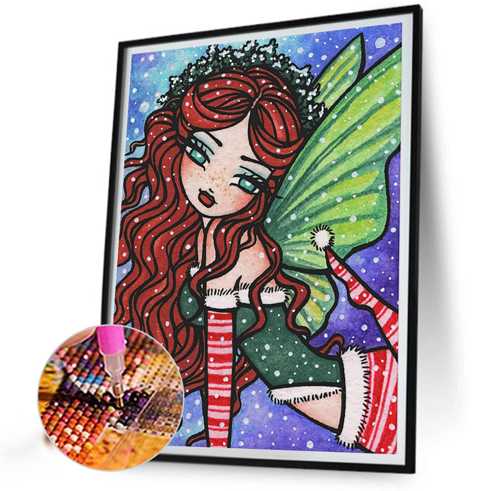 Snow Season Elf Girl - Full Round Drill Diamond Painting 30*40CM