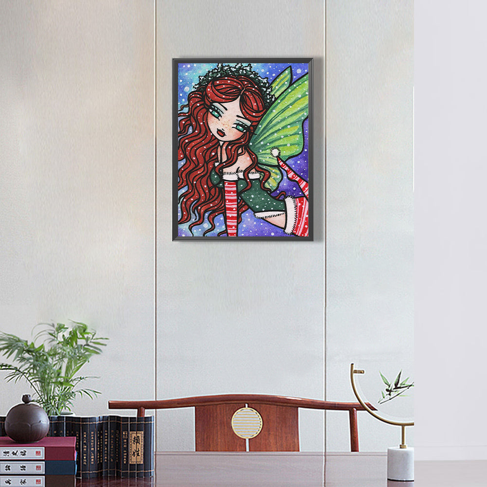 Snow Season Elf Girl - Full Round Drill Diamond Painting 30*40CM