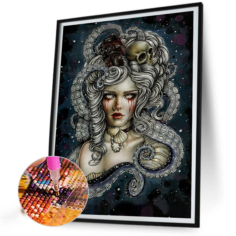 Dark Weeping Goddess - Full Round Drill Diamond Painting 30*40CM