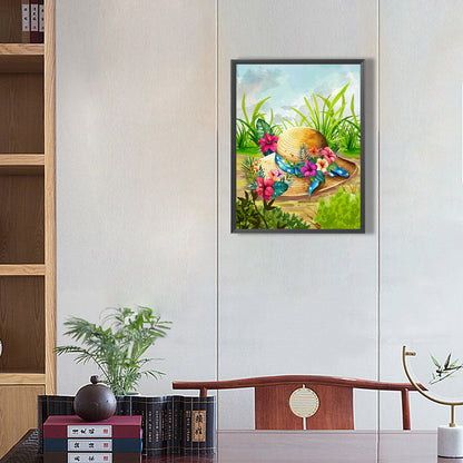 Flower Hat - Full Round Drill Diamond Painting 30*40CM