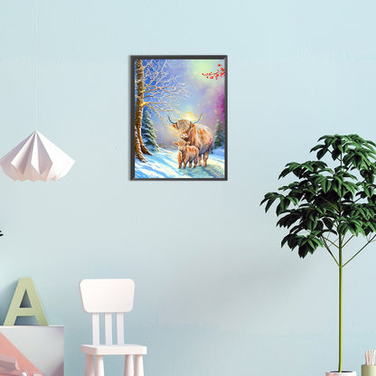 Highland Cattle - Full Round Drill Diamond Painting 30*40CM