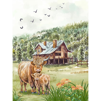 Highland Cattle - Full Round Drill Diamond Painting 30*40CM