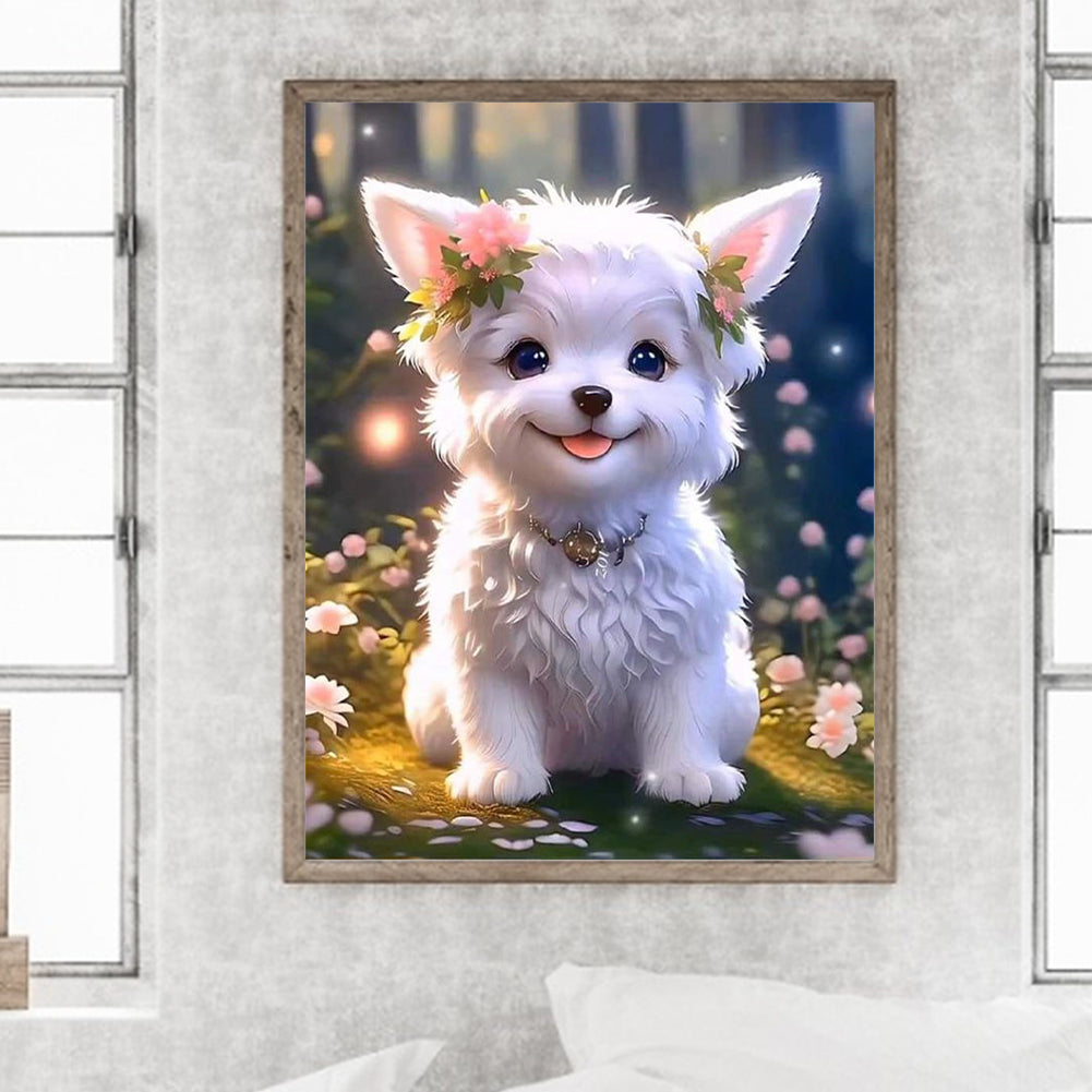 Cute Puppy - Full Square Drill Diamond Painting 30*40CM
