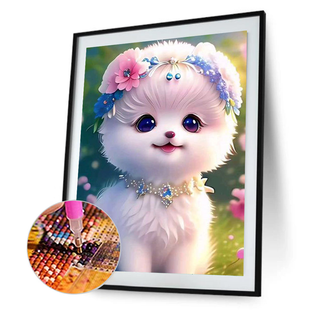 Cute Puppy - Full Square Drill Diamond Painting 30*40CM