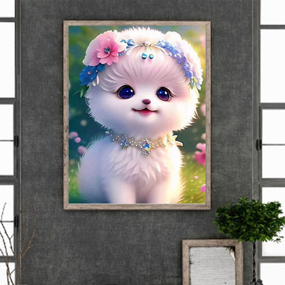 Cute Puppy - Full Square Drill Diamond Painting 30*40CM