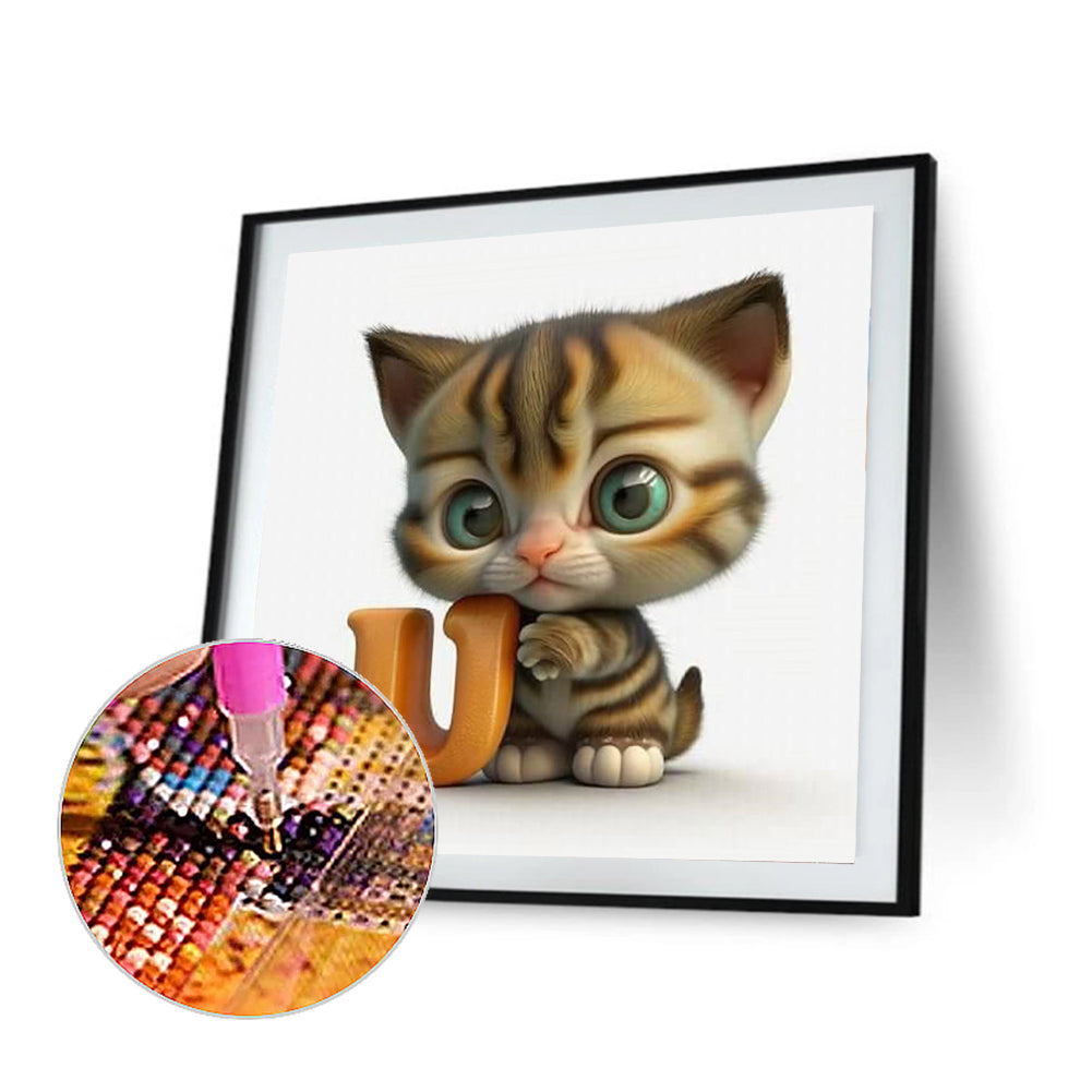 Alphabet Cat - Full Square Drill Diamond Painting 30*30CM