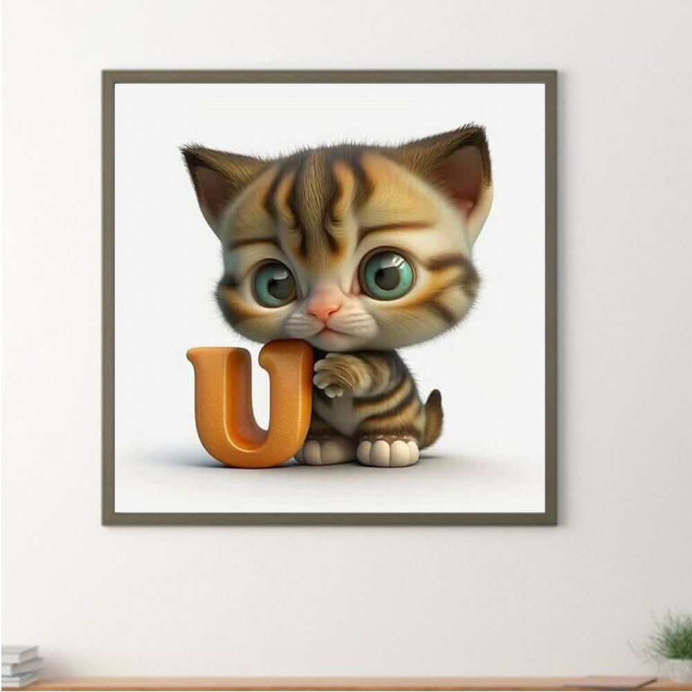 Alphabet Cat - Full Square Drill Diamond Painting 30*30CM