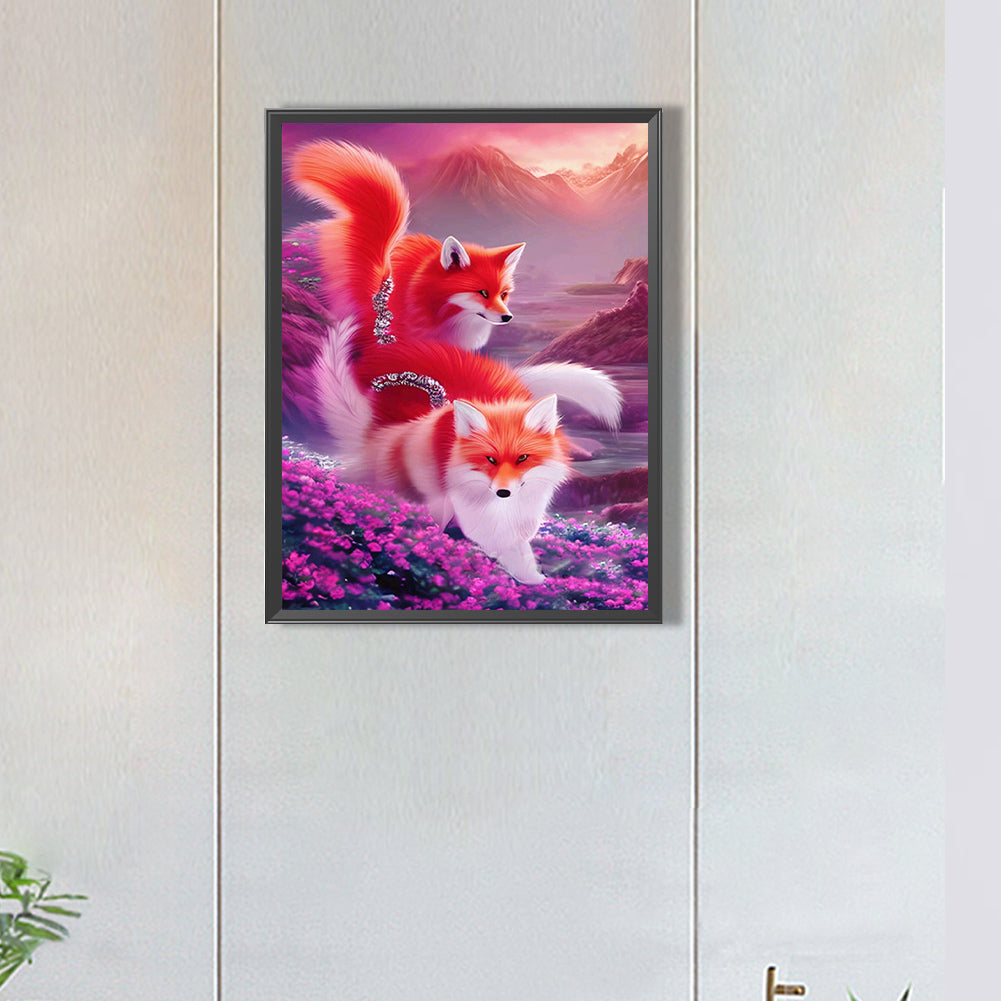 Red Tail Fox - Full Round Drill Diamond Painting 30*40CM