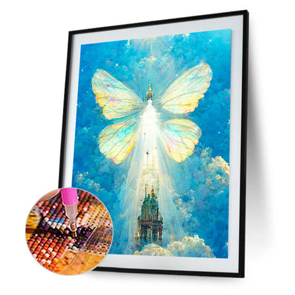 Butterfly Crystal Castle - Full Round Drill Diamond Painting 30*40CM