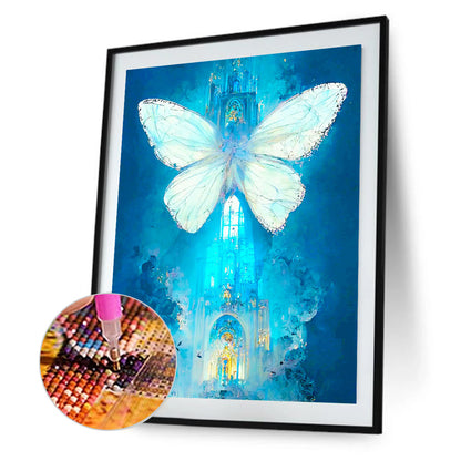 Butterfly Crystal Castle - Full Round Drill Diamond Painting 30*40CM