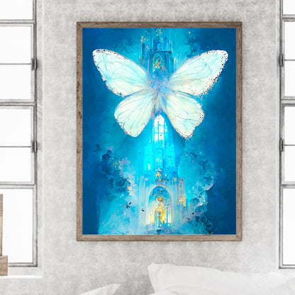 Butterfly Crystal Castle - Full Round Drill Diamond Painting 30*40CM