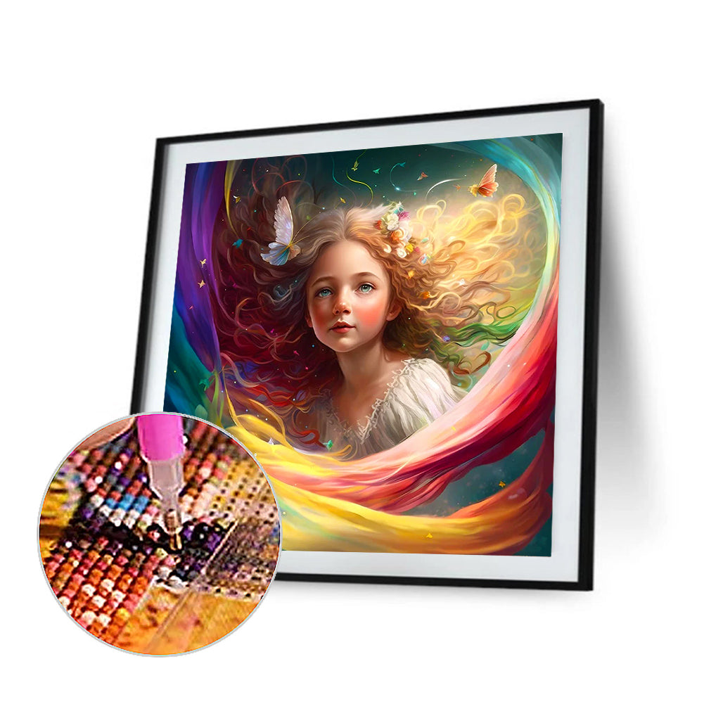 Rainbow Girl - Full Square Drill Diamond Painting 40*40CM