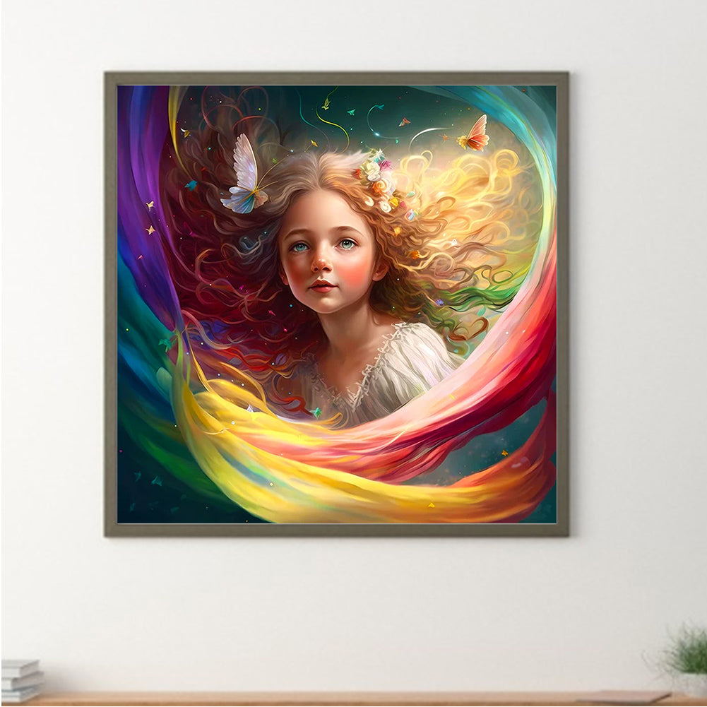 Rainbow Girl - Full Square Drill Diamond Painting 40*40CM