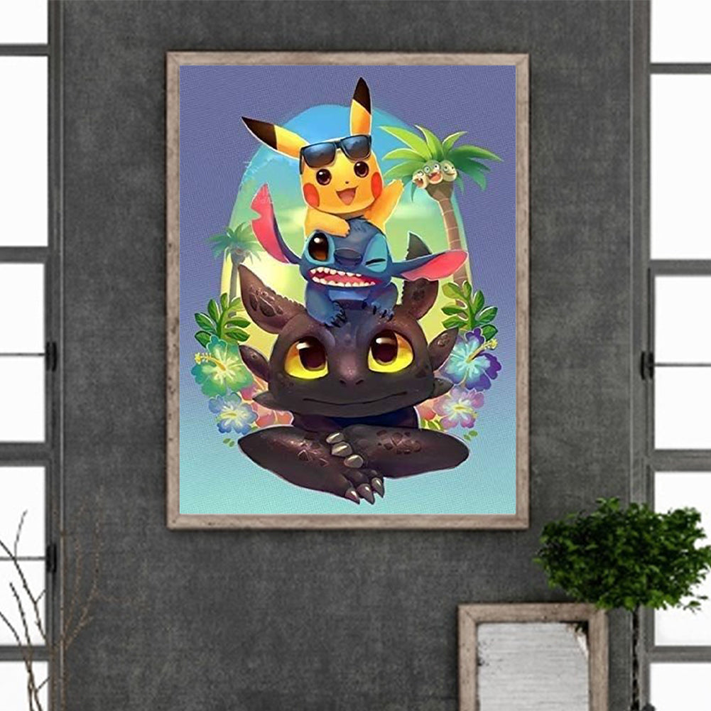 Pikachu - Full Round Drill Diamond Painting 30*40CM