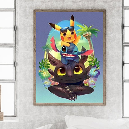 Pikachu - Full Round Drill Diamond Painting 30*40CM