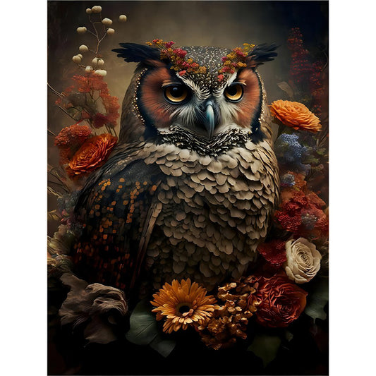 Owl - Full Round Drill Diamond Painting 30*40CM