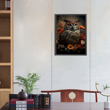 Owl - Full Round Drill Diamond Painting 30*40CM