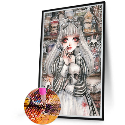 Hug Skull Girl - Full Round Drill Diamond Painting 40*60CM