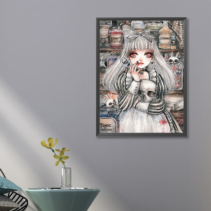 Hug Skull Girl - Full Round Drill Diamond Painting 40*60CM