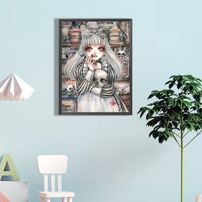 Hug Skull Girl - Full Round Drill Diamond Painting 40*60CM