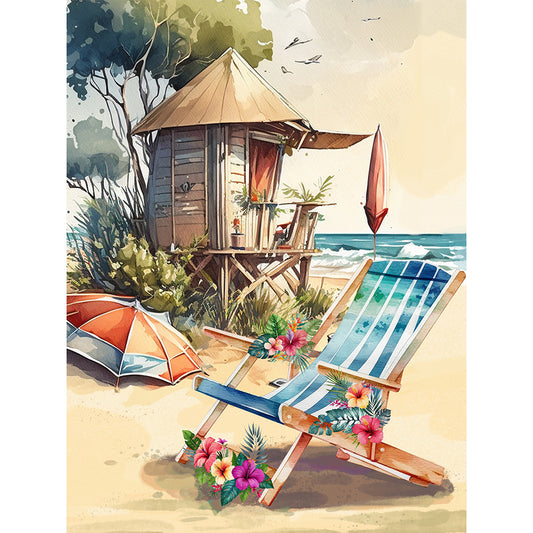 Beach Chair - Full Round Drill Diamond Painting 30*40CM