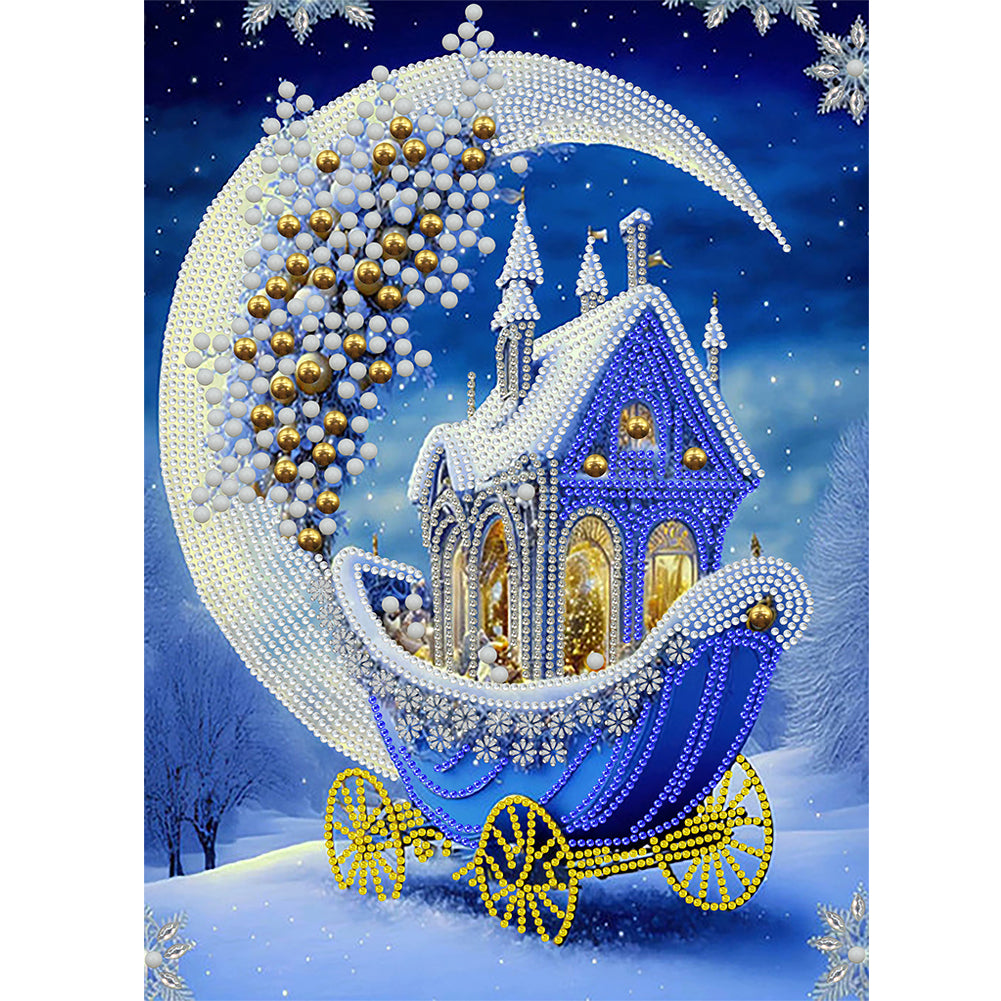Dream Blue Carriage House - Special Shaped Drill Diamond Painting 30*40CM