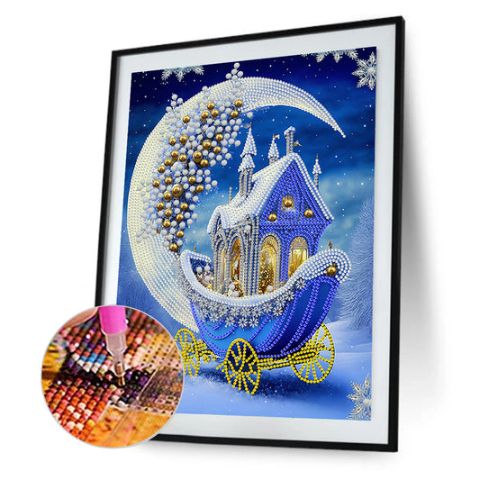 Dream Blue Carriage House - Special Shaped Drill Diamond Painting 30*40CM