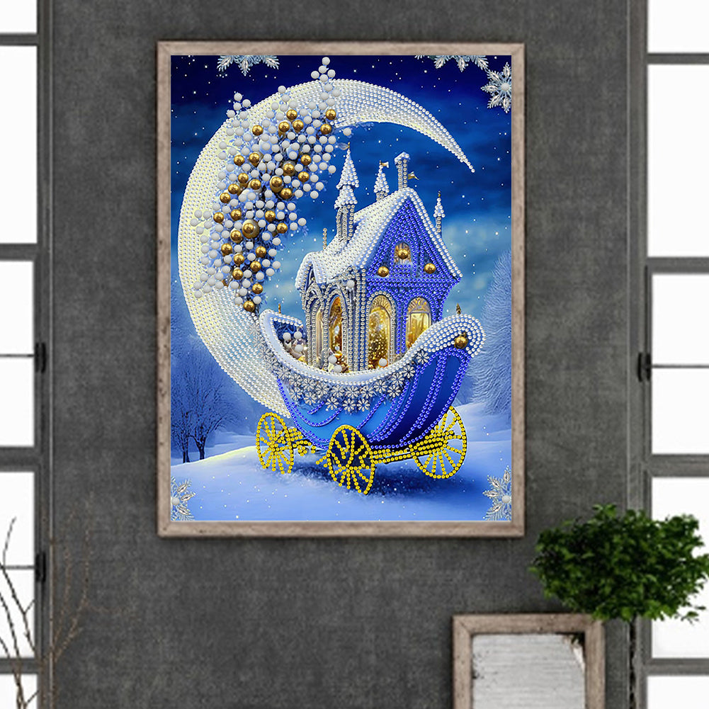 Dream Blue Carriage House - Special Shaped Drill Diamond Painting 30*40CM