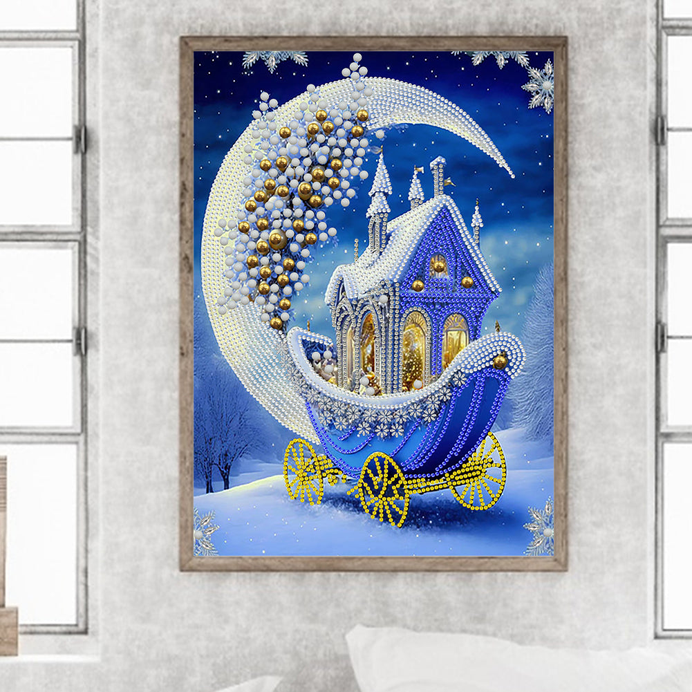Dream Blue Carriage House - Special Shaped Drill Diamond Painting 30*40CM