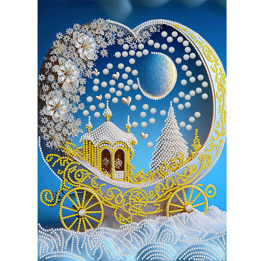Dream Blue Carriage House - Special Shaped Drill Diamond Painting 30*40CM