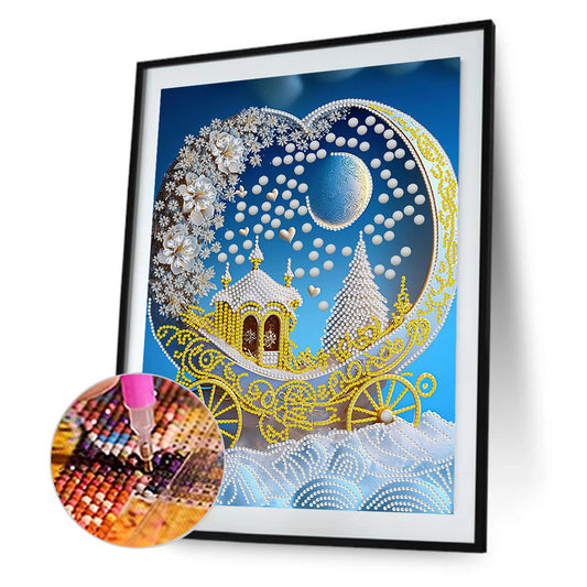 Dream Blue Carriage House - Special Shaped Drill Diamond Painting 30*40CM