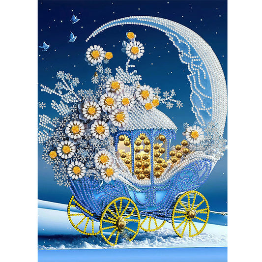Dream Blue Carriage House - Special Shaped Drill Diamond Painting 30*40CM