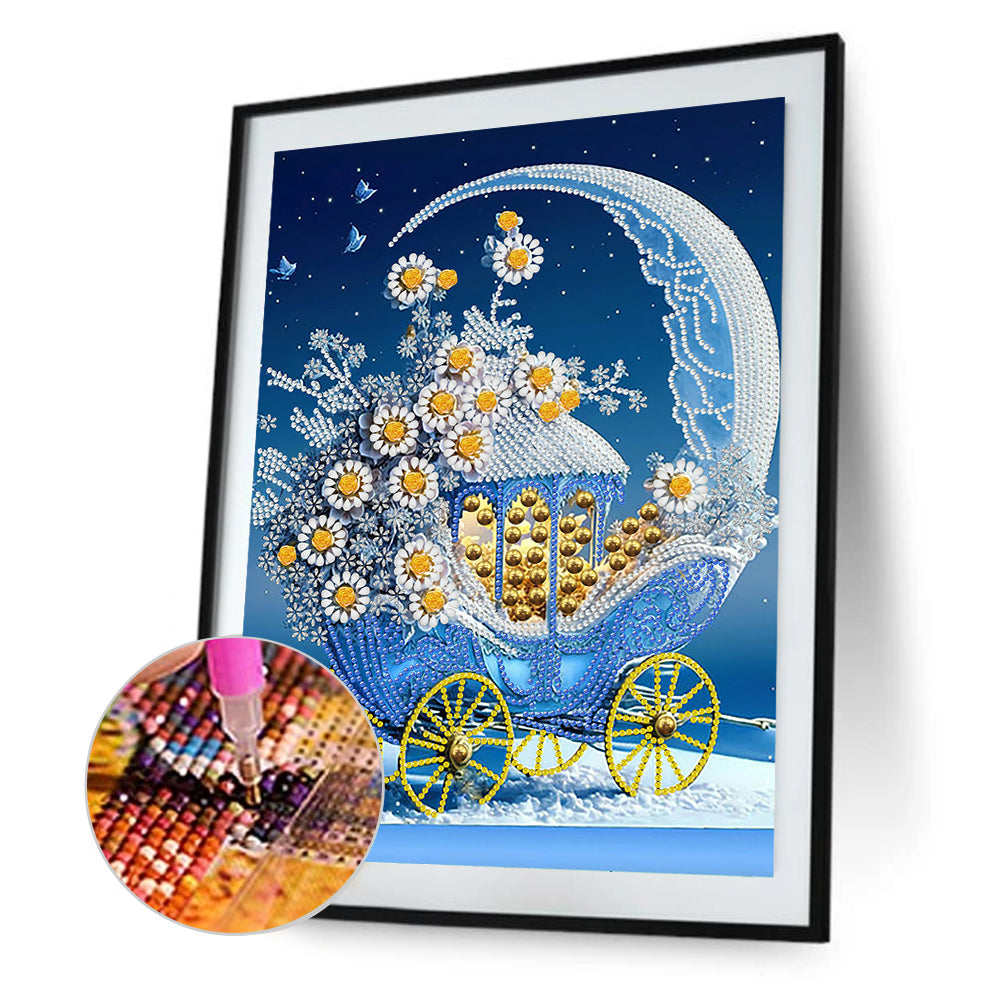 Dream Blue Carriage House - Special Shaped Drill Diamond Painting 30*40CM