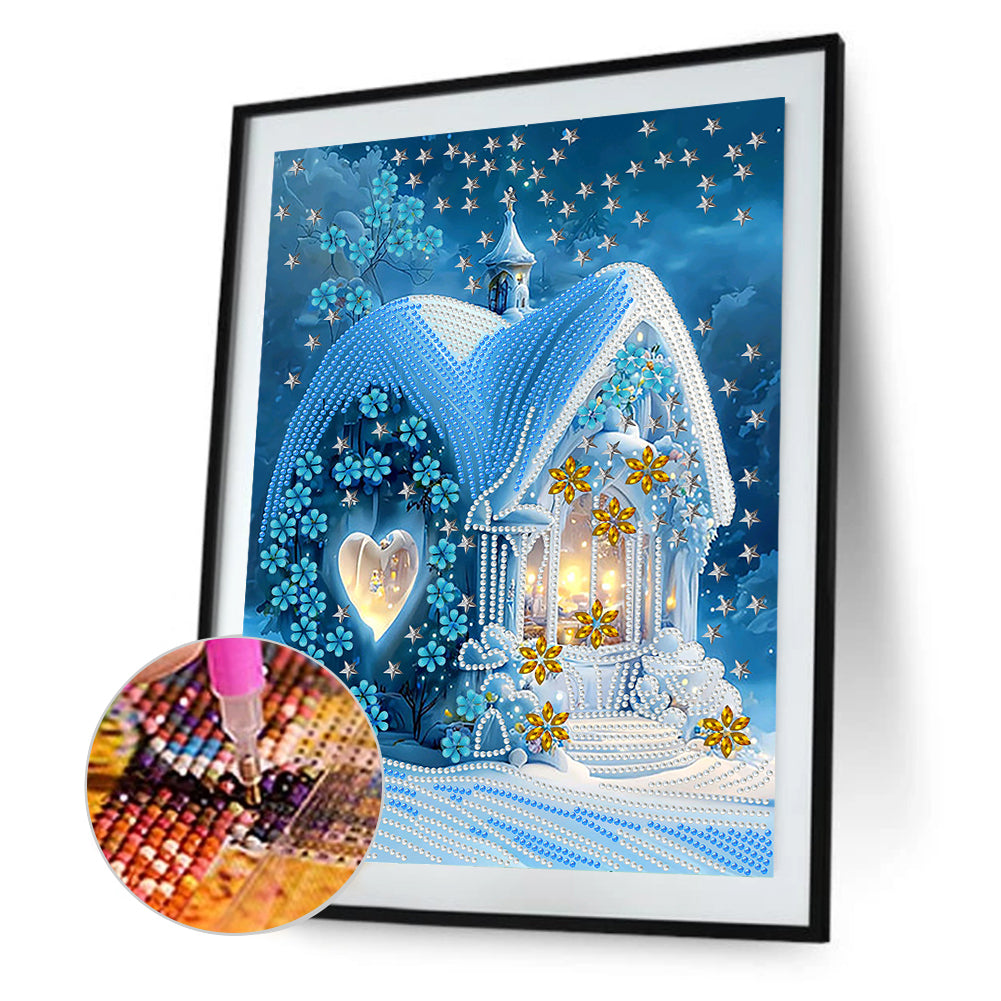 Dream Blue Carriage House - Special Shaped Drill Diamond Painting 30*40CM