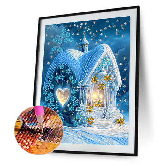 Dream Blue Carriage House - Special Shaped Drill Diamond Painting 30*40CM