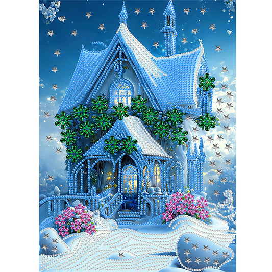 Dream Blue Carriage House - Special Shaped Drill Diamond Painting 30*40CM
