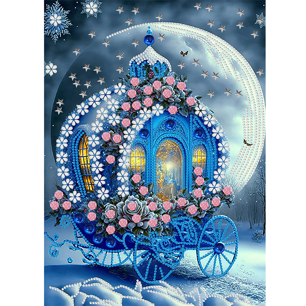 Dream Blue Carriage House - Special Shaped Drill Diamond Painting 30*40CM