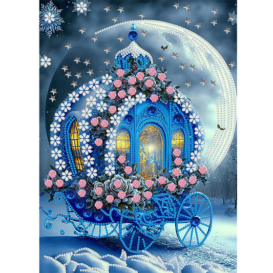 Dream Blue Carriage House - Special Shaped Drill Diamond Painting 30*40CM