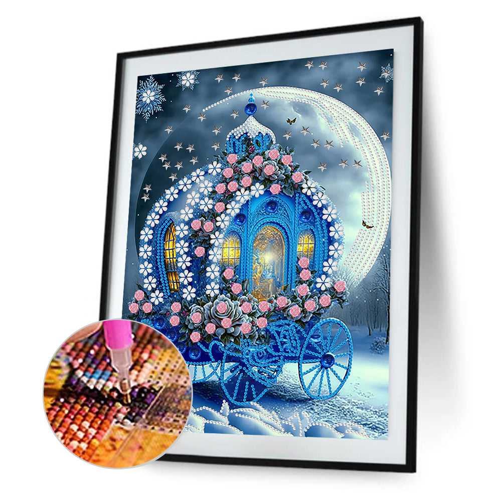 Dream Blue Carriage House - Special Shaped Drill Diamond Painting 30*40CM